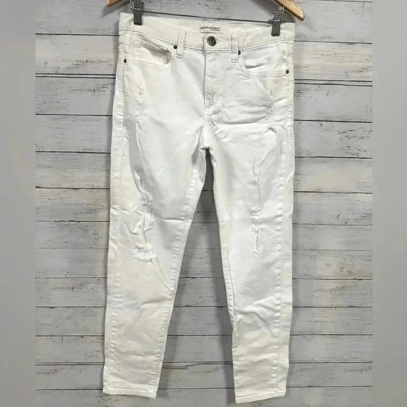 Banana Republic Denim - Banana Republic Distressed Boyfriend White Jeans Size 27L